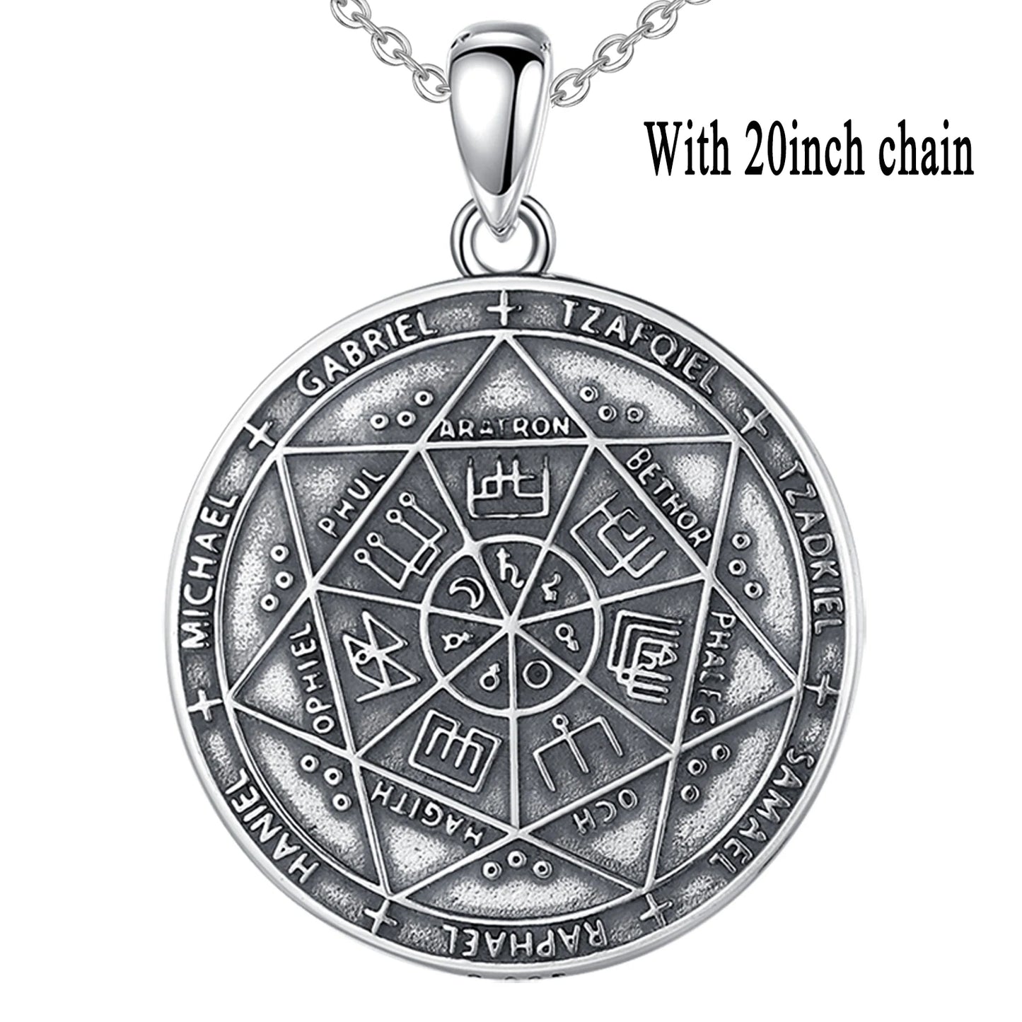 Eudora 925 Sterling Silver Seven Archangels Amulet Necklace