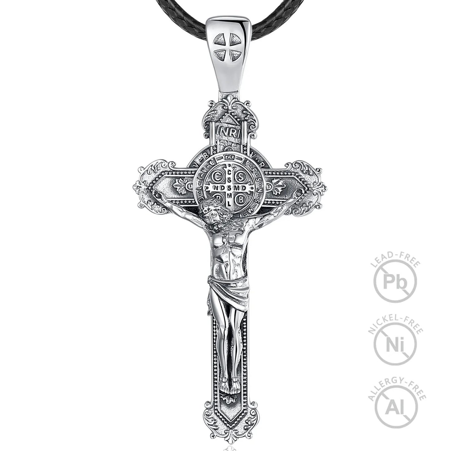 Eudora 925 Sterling Silver Christ on cross pendant