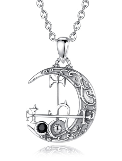 925 Sterling Silver Lilith Moon Necklace
