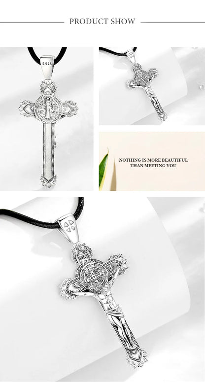 Eudora 925 Sterling Silver Christ on cross pendant