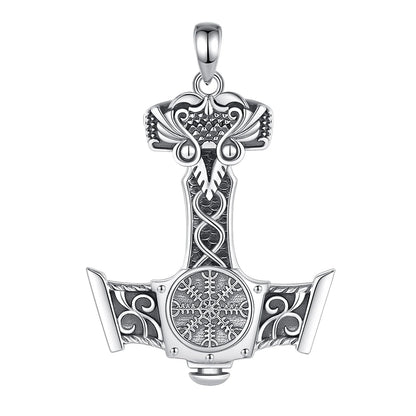 Eudora 925 Sterling Silver Norse Viking Thor's Hammer Necklace