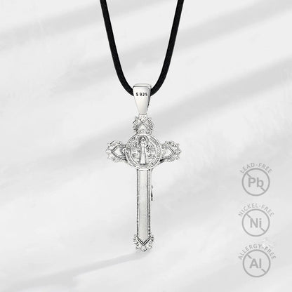 Eudora 925 Sterling Silver Christ on cross pendant