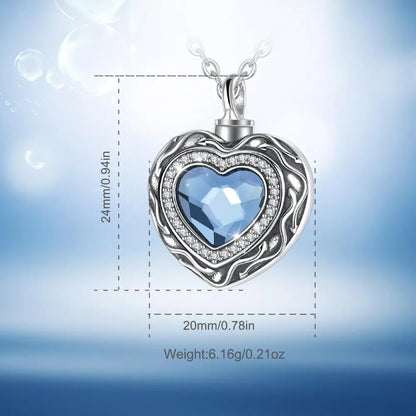 Eudora 925 Sterling Silver Heart Locket Heart cremation memorial ashes urn