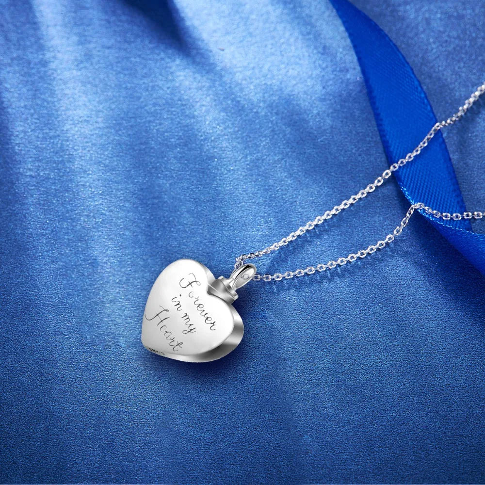 Eudora 925 Sterling Silver Heart Locket Heart cremation memorial ashes urn