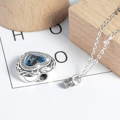 Eudora 925 Sterling Silver Heart Locket Heart cremation memorial ashes urn