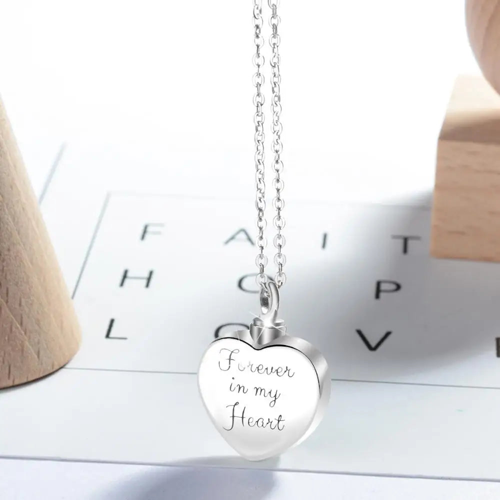 Eudora 925 Sterling Silver Heart Locket Heart cremation memorial ashes urn