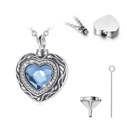 Eudora 925 Sterling Silver Heart Locket Heart cremation memorial ashes urn