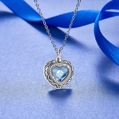 Eudora 925 Sterling Silver Heart Locket Heart cremation memorial ashes urn
