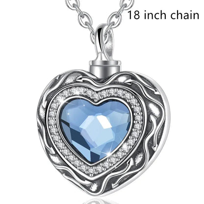 Eudora 925 Sterling Silver Heart Locket Heart cremation memorial ashes urn