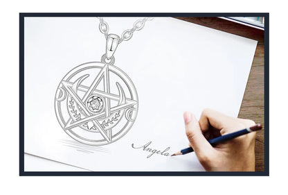 Eudora 925 Sterling Silver Pentagram Necklace