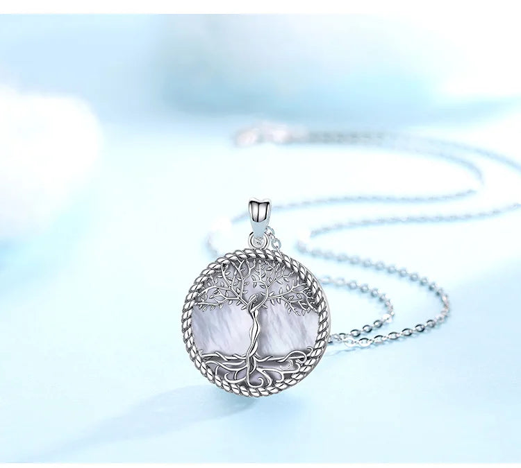 EUDORA 925 Sterling Silver Tree of Life Pendant
