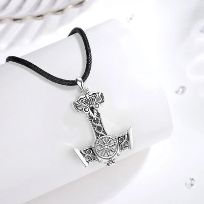 Eudora 925 Sterling Silver Norse Viking Thor's Hammer Necklace