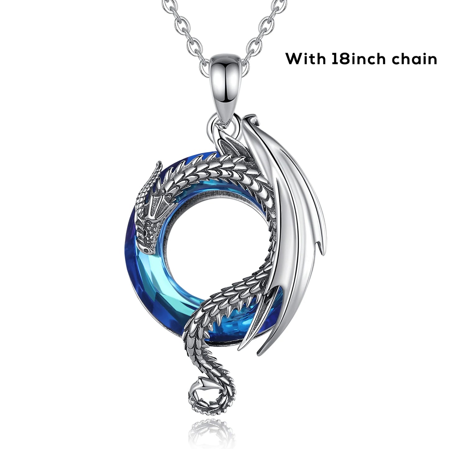 Eudora Real 925 Sterling Silver Dragon Neckalce