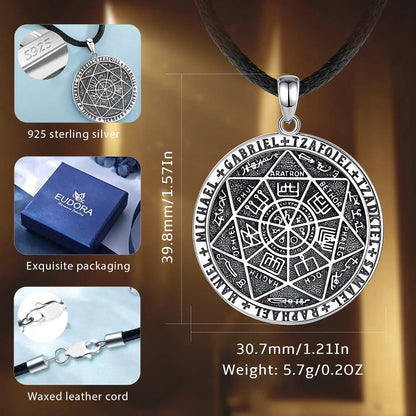 925 Sterling Silver Seven Archangels Amulet Necklace