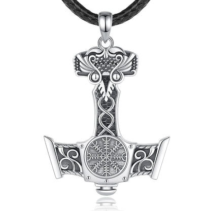 Eudora 925 Sterling Silver Norse Viking Thor's Hammer Necklace