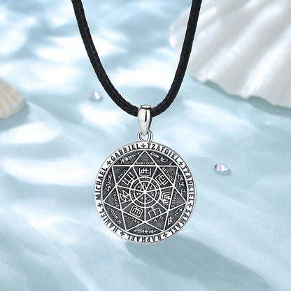 925 Sterling Silver Seven Archangels Amulet Necklace