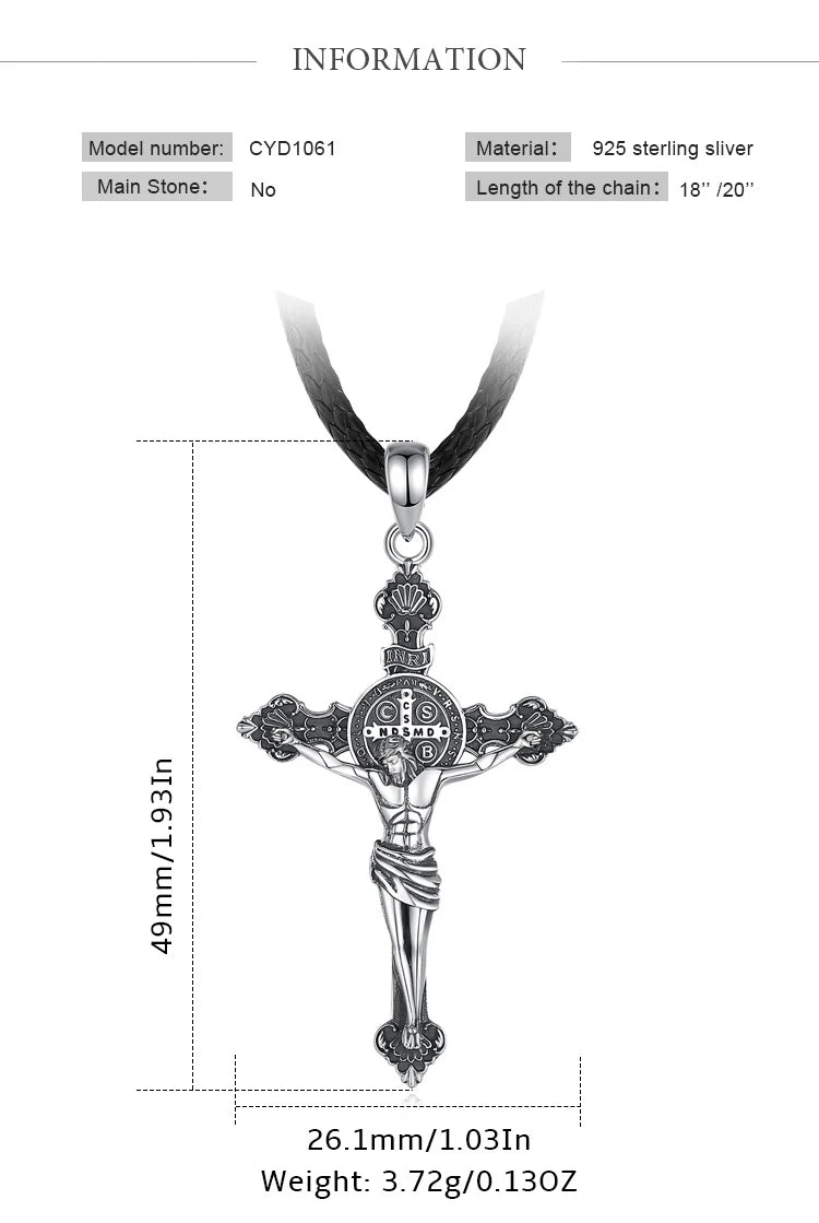 925 Sterling Silver Jesus Necklace