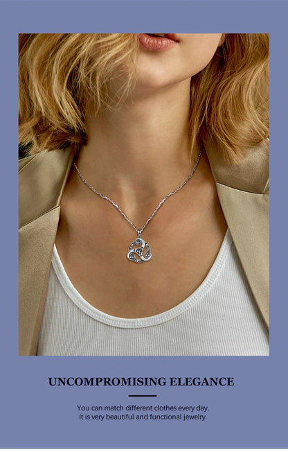 Eudora 925 Sterling Silver Celtic Knot Spiral Triquetra Neckalce