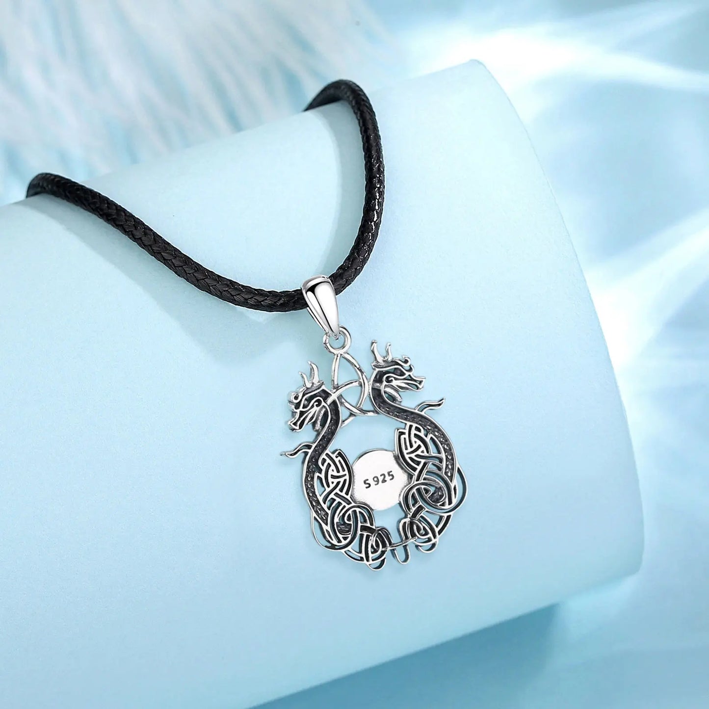 Eudora 925 Sterling Silver Viking Dragon Necklace