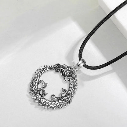Eudora 925 Sterling Silver Dragon Neckalce