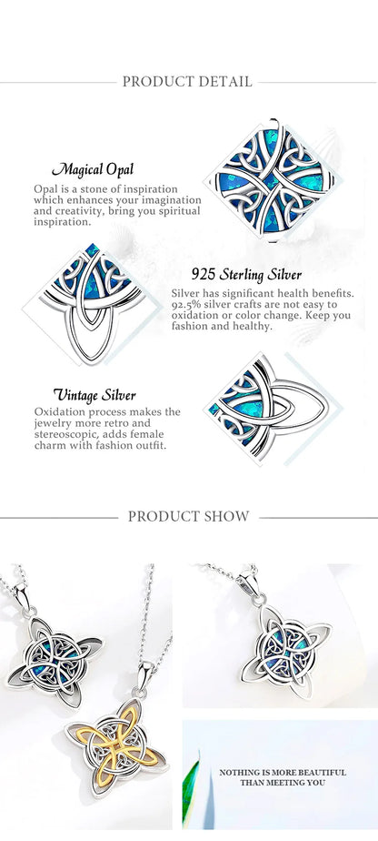 Eudora Original 925 Sterling Silver Witch Celtic Knot Necklace