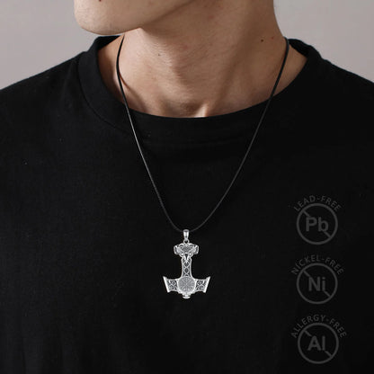 Eudora 925 Sterling Silver Norse Viking Thor's Hammer Necklace