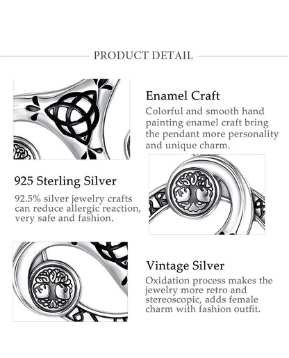 Eudora 925 Sterling Silver Celtic Knot Spiral Triquetra Neckalce