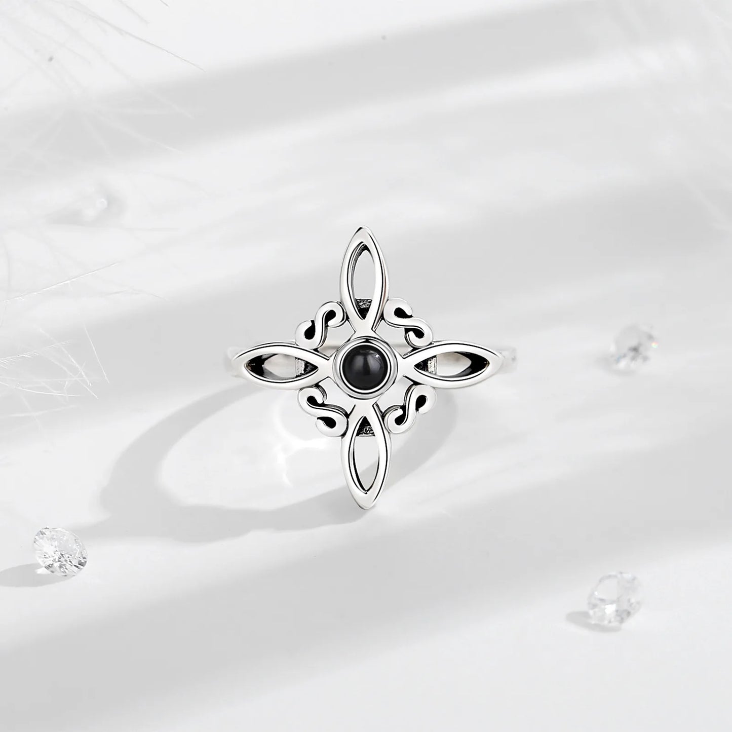 Eudora 925 Sterling Silver Witch Knot Adjustable Ring