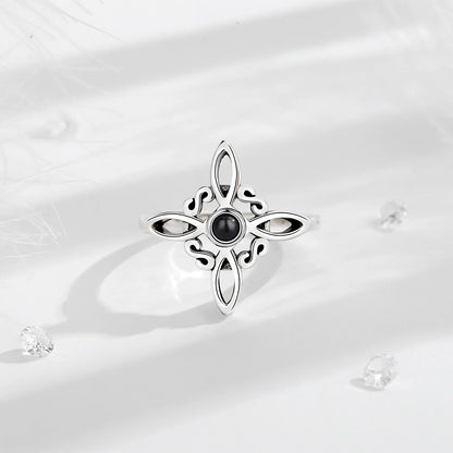Eudora 925 Sterling Silver Witch Knot Adjustable Ring