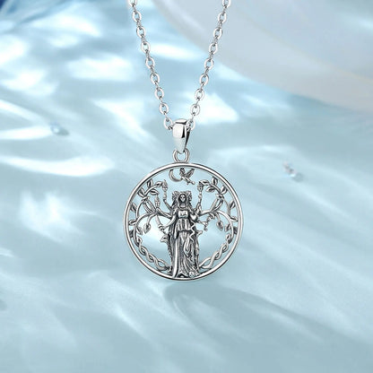 925 Sterling Silver Triple Moon Goddess Necklace Hecate Amulet Pendant