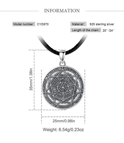 Eudora 925 Sterling Silver Seven Archangels Amulet Necklace