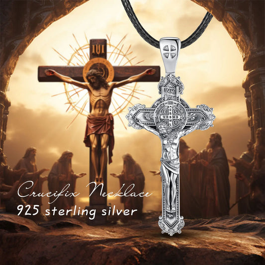 Eudora 925 Sterling Silver Christ on cross pendant