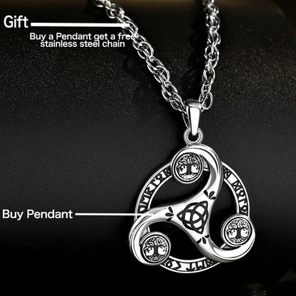 Eudora 925 Sterling Silver Celtic Knot Spiral Triquetra Neckalce