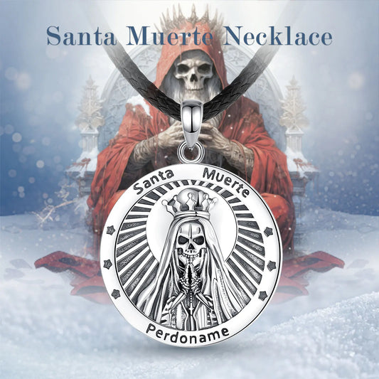 Eudora 925 Sterling Silver Santa Muerte Necklace