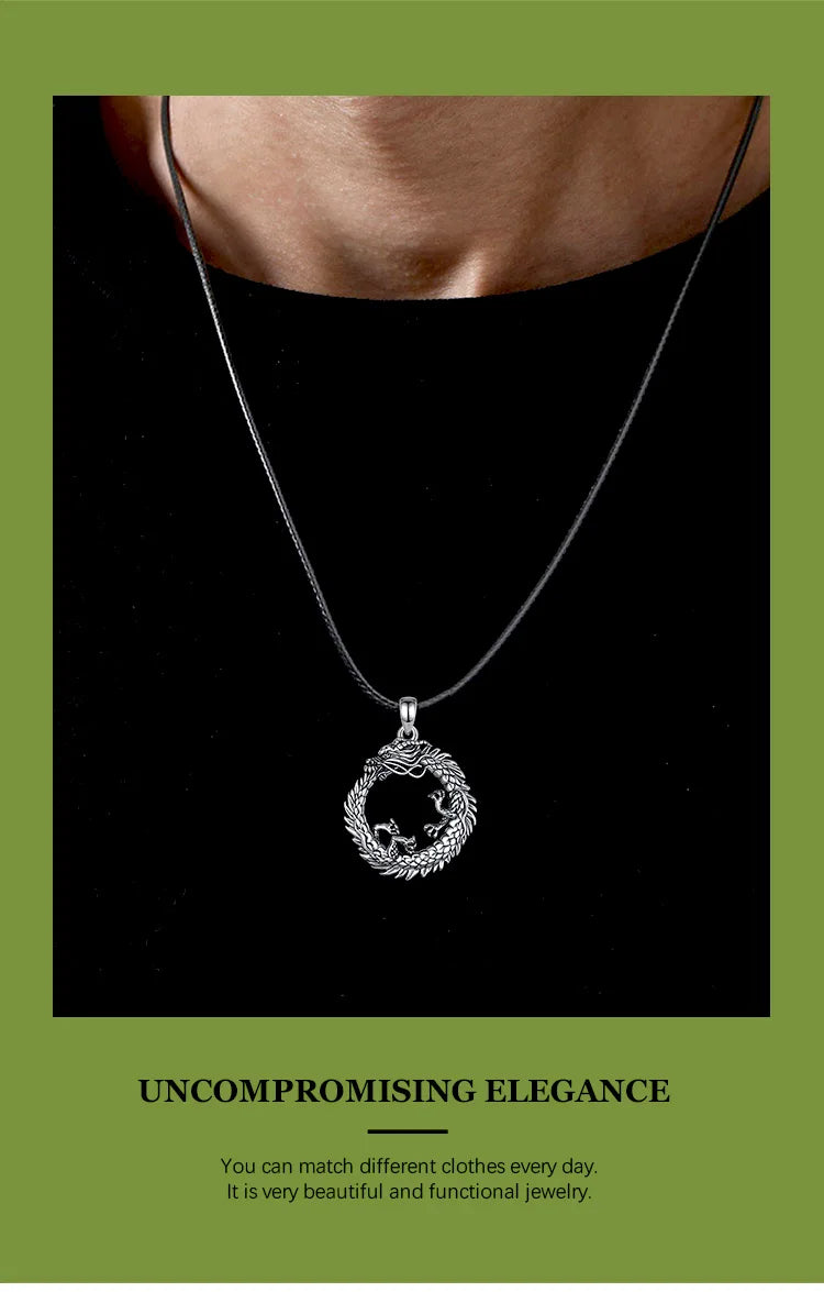 Eudora 925 Sterling Silver Dragon Neckalce