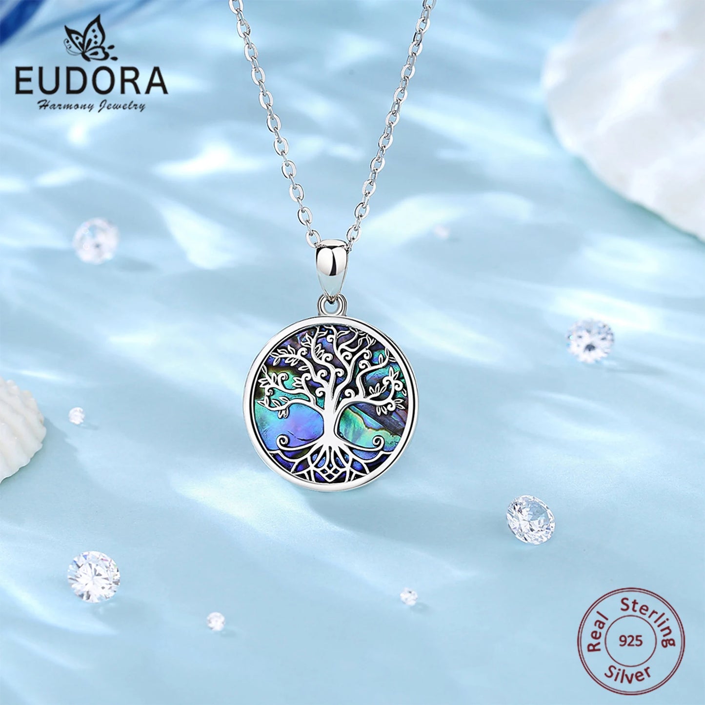 EUDORA Genuine 925 Sterling Silver Tree of Life