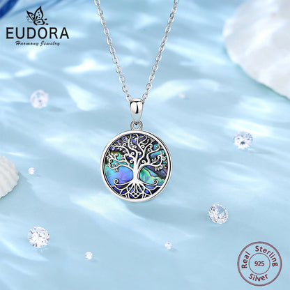EUDORA Genuine 925 Sterling Silver Tree of Life