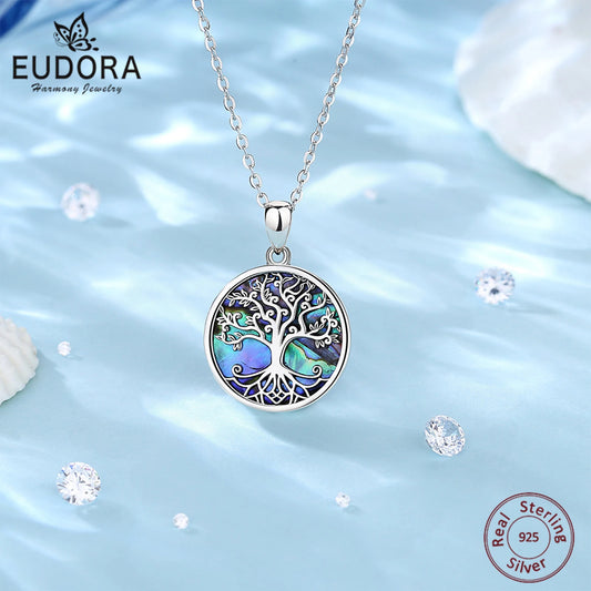EUDORA Genuine 925 Sterling Silver Tree of Life