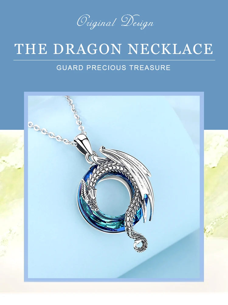 Eudora Real 925 Sterling Silver Dragon Neckalce