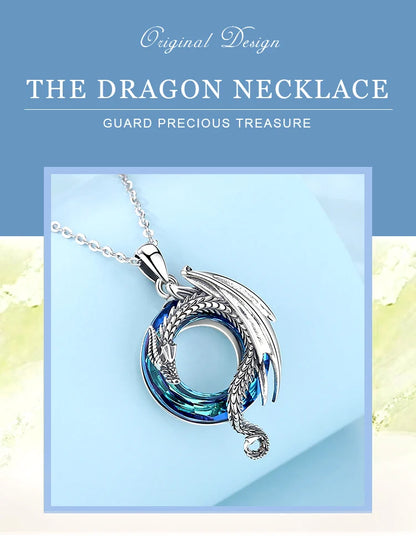 Eudora Real 925 Sterling Silver Dragon Neckalce