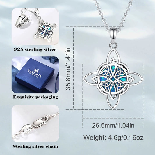 Eudora Original 925 Sterling Silver Witch Celtic Knot Necklace