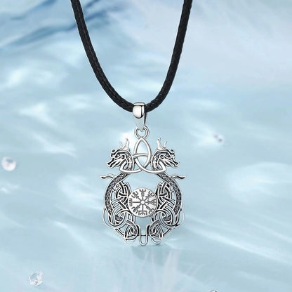 Eudora 925 Sterling Silver Viking Dragon Necklace