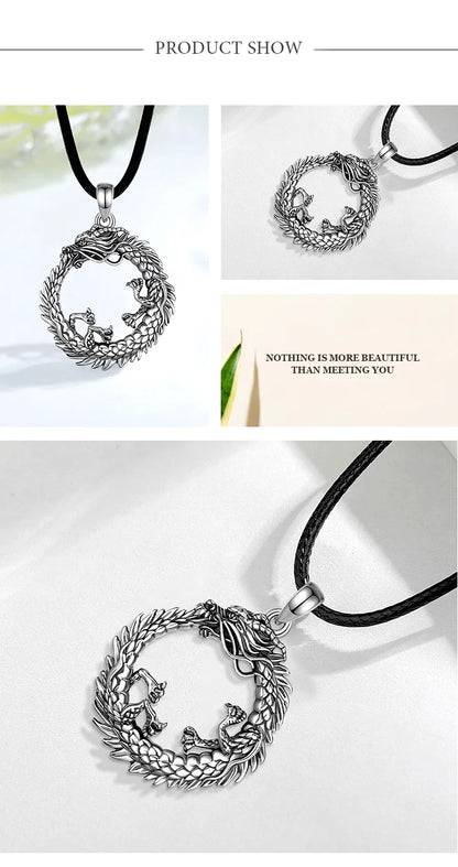 Eudora 925 Sterling Silver Dragon Neckalce