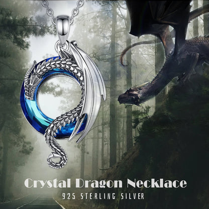Eudora Real 925 Sterling Silver Dragon Neckalce