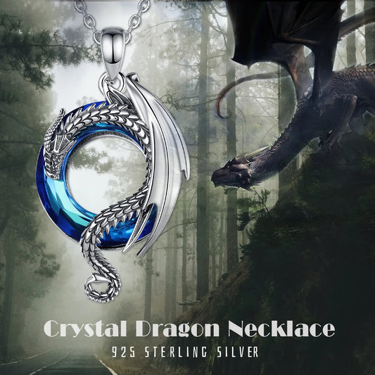 Eudora Real 925 Sterling Silver Dragon Neckalce