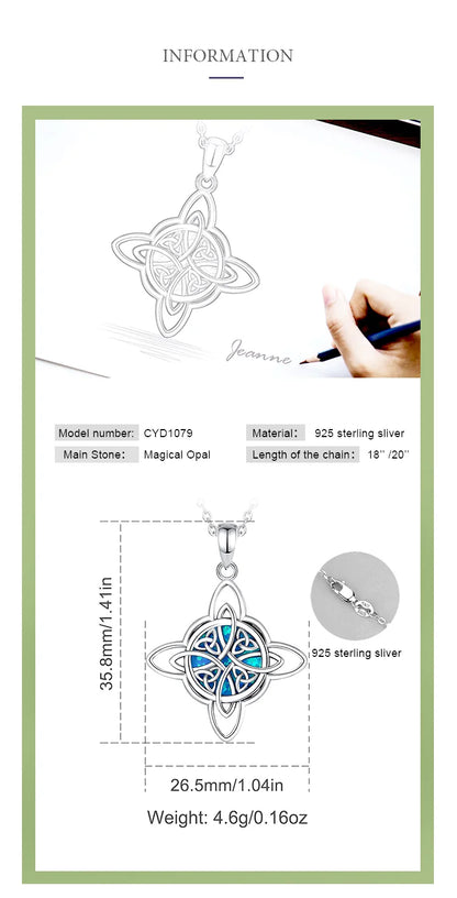 Eudora Original 925 Sterling Silver Witch Celtic Knot Necklace