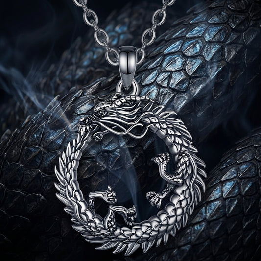 Eudora 925 Sterling Silver Dragon Neckalce