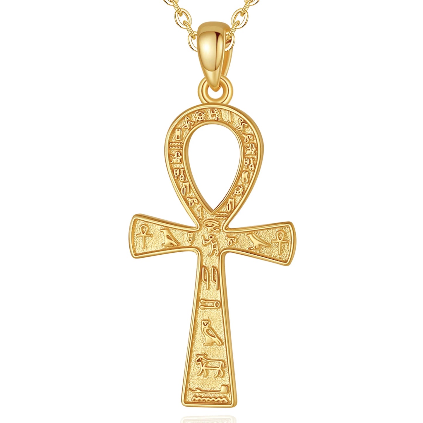Eudora 925 Sterling Silver Ancient Egyptian Ankh Cross Necklace