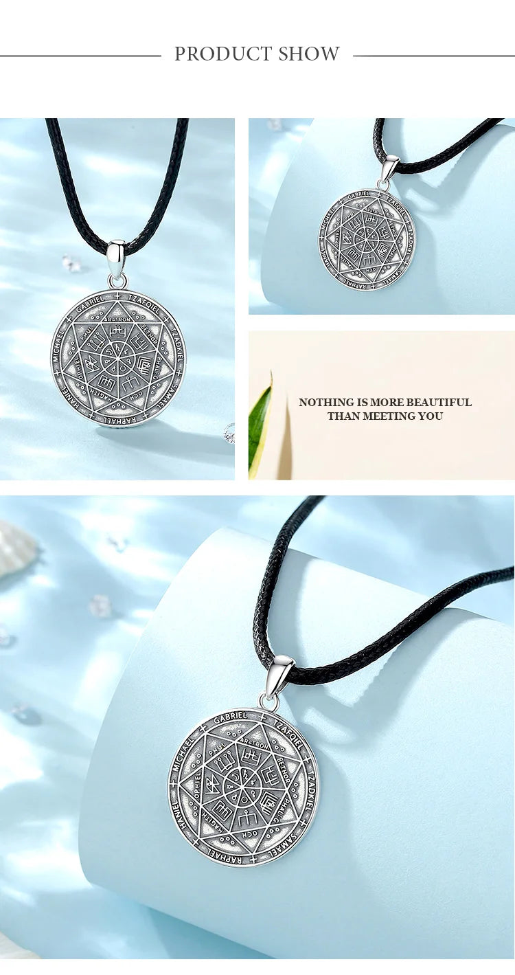 Eudora 925 Sterling Silver Seven Archangels Amulet Necklace