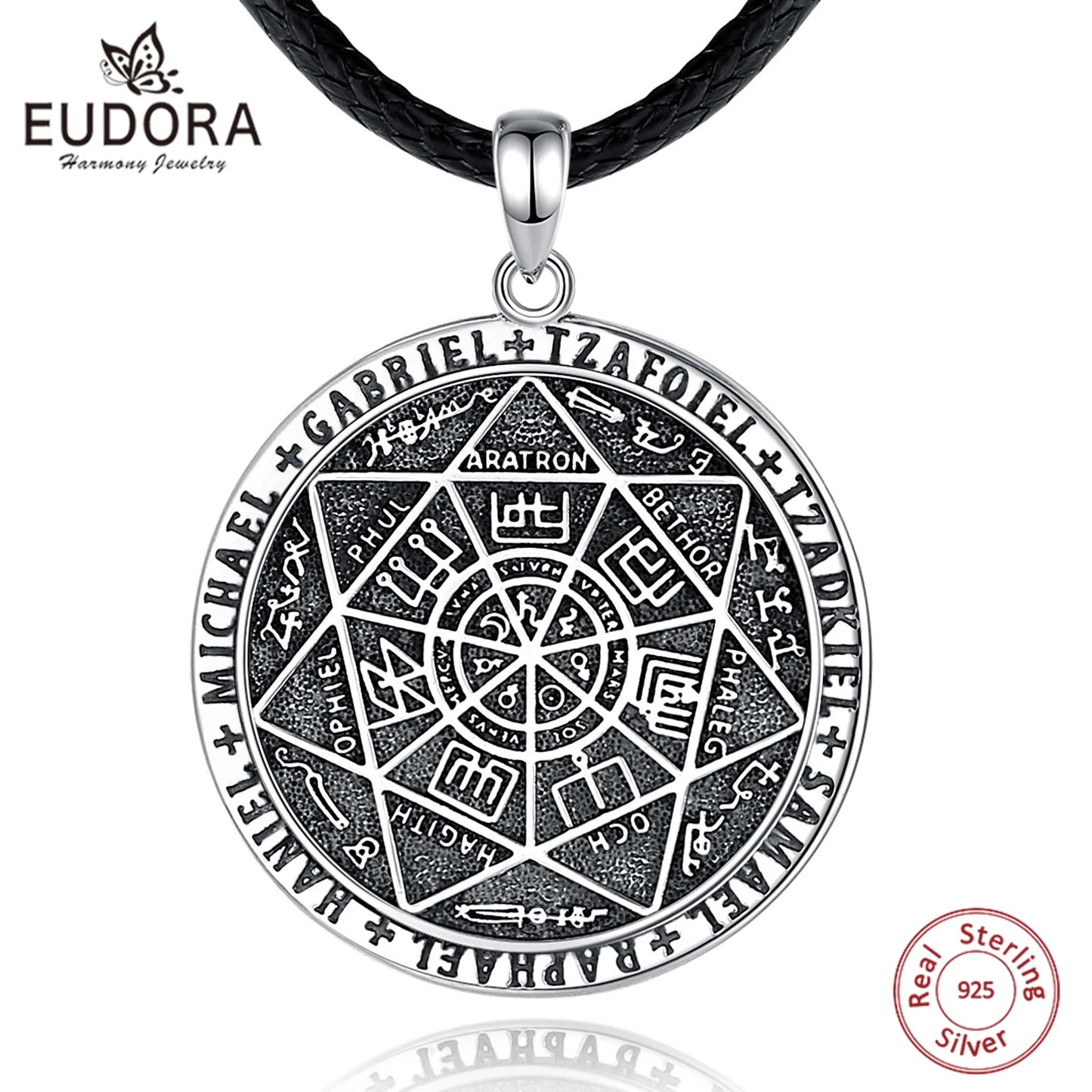 925 Sterling Silver Seven Archangels Amulet Necklace